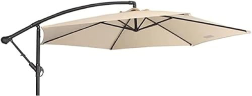 Megashopitalia Top Telo di Ricambio per Ombrellone con Palo Centrato e Decentrato in Alluminio Legno Tondo Ø300 CM Diametro 6 Stecche con Airvent Ecrù