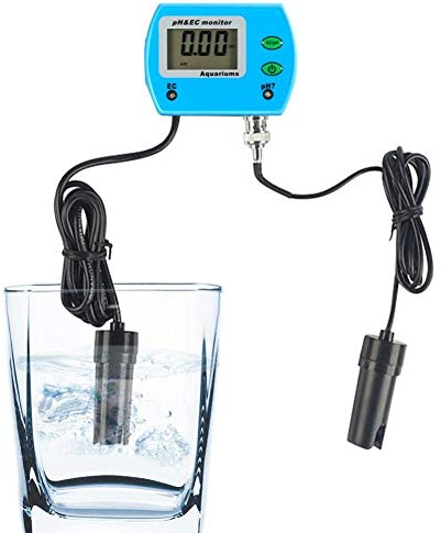 Monitor de Calidad del Agua 2 en 1 Medidor de pH/CE Analizador de Conductividad Multifuncional para Piscinas de Acuarios (220V EU Plug)