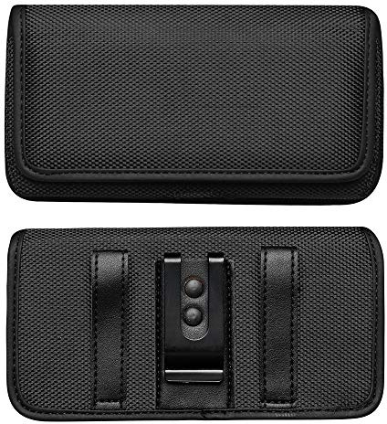 Fondina Porta Cellulare Orizzontale con Clip per Cintura compatible per iPhone 11/11 Pro Max / 6 6s Plus / 7 8 Plus/XR/XS Max Custodia in Nylon per Samsung Galaxy A30S A50 A51 M21 M31