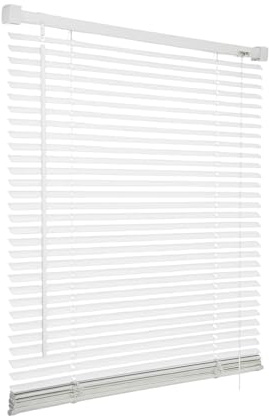 PVC Venetian Blind Blinds Easy Fit Curtains Trimmable Fittings Windows Treatment Shutters Twist Open Close (White, 135x150)