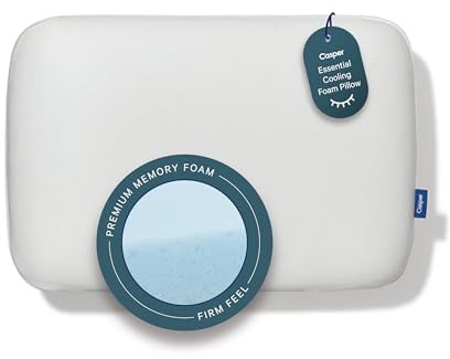 Casper Sleep Essential Cooling Foam Pillow, King Size – Firm Memory Foam with Cooling Cover, Supports Side Sleepers, Breathable & Pressure-Relieving