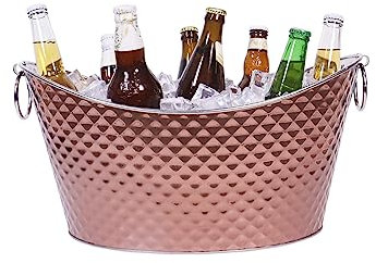 Secchiello per ghiaccio da 12 l, in acciaio inox, grande secchio per ghiaccio con manico, per feste, casa, bar