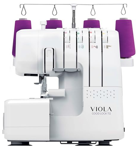 VIOLA Look T12 Machine à Coudre avec 12 Points Couture, Overlock avec Différentiel, Couette Bras Libre, Blanc