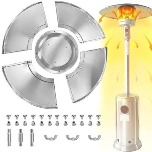 Kasmole Dôme de Chauffage au Propane - Pièces de Rechange pour Chauffage de terrasse de 33 Pouces avec 3 Trous pré-percés - Déflecteur de Chaleur Universel pour Foyer, Accessoires de Patio durables