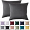 Kissenbezug 80x80 2er Set - Kopfkissenbezug 80 x 80 cm Anthrazit Für Kissen 100% Mikrofaser Kissenhülle Bügelfrei & Knitterfrei mit Reißverschluss