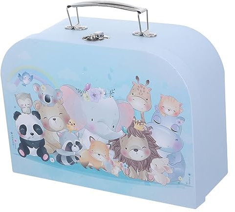 Hohopeti Box Kinder Aufbewahrungsbox Pappkoffer Mini Koffer Kinderspielzeugkoffer Kartonkoffer