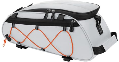 MOSISO Bike Rack Bag with 2 Removable Panniers, Waterproof Bike Trunk Cooler Storage Handbag Insulated Bicycle Rear Seat Pouch, Bicycle Storage Saddle Shoulder Bag Cycling Luggage Pouch, Silver