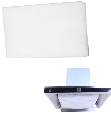 NentMent 12 Sheet Range Hood Grease Filter Cover Disposable Non-Woven Fabric Range Hood Vent Secondary Filters Sticker Oil Absorbing Paper for Kitchen Range Hood Air Filter Mesh Charcoal Carbon Combo