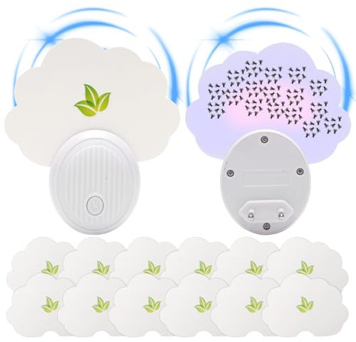 Trappola per insetti volanti, trappola per insetti volanti, trappola per insetti volanti, lampada per zanzare, trappole per mosche della frutta, zanzare, falena (2 dispositivo+12 trappole adesive)