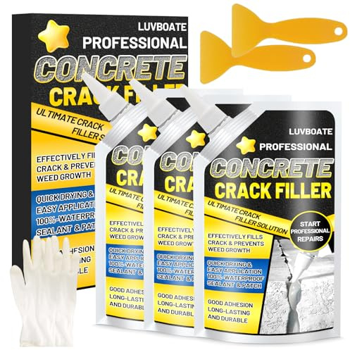 Concrete Crack Filler, 4.5LB High Elasticity Self Leveling Cement Crack Filler, Slab Concrete Waterproof Repair Sealant for Driveway, Walkway, Patio, Joint, Indoor and Outdoor - Grey (74oz)