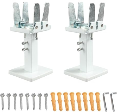 Lot de 2 Support Radiateur, Kit de Pieds de Radiateur à Montage au Sol 14-21 cm Ajustable Support Radiateur en Acier, Tablette de Radiateur Double Stabilité pour Radiateurs à Panneaux