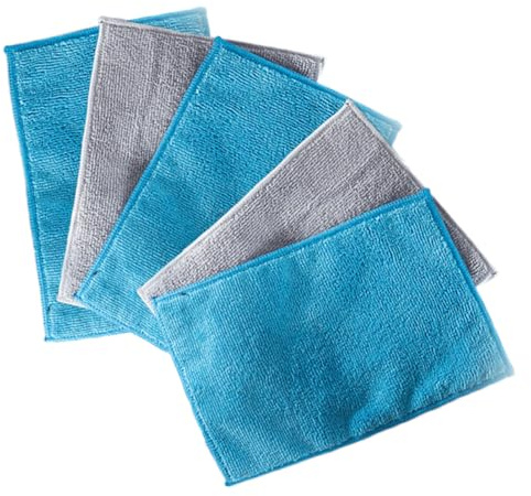 Hemobllo Tessuti in Fibra di Bambù per Pulizia Cucina 5 Pezzi, Doppio Strato, Alta Assorbenza Acqua, Non Graffiano Superfici Delicate, per Mobili e Porte