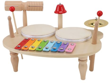 Fabater Instruments de Percussion en Bois pour Enfants, Ensemble de Batterie Musicale éducative pour Enfants, Musique Robuste et de Coordination œil-Main, pour Une éducation Précoce Complète