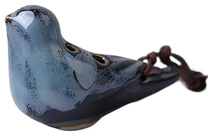 Ocarina 6-håls okarina fågelformad keramiska okarinor instrument för nybörjare dekoration (ljusblå)