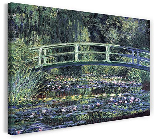Leinwand (100x70cm): Claude Monet - Seerosen und japanische Brücke