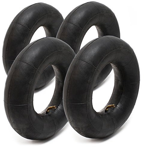 Wiltec 4X Standard Schlauch für Reifen Größe 3.00/3.50-4, bis 100 kg Traglast, mit abgewinkeltem Ventil TR87 für Schubkarren, Sackkarren und E-Scooter