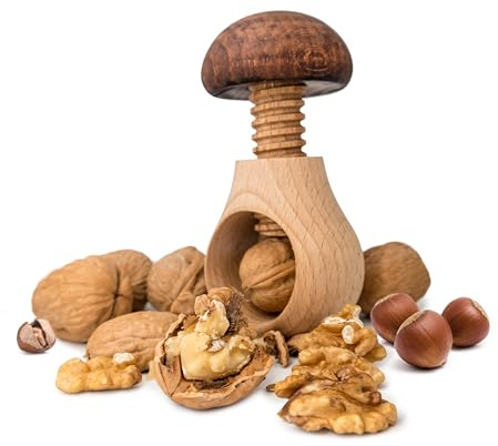 Nerthus FIH 509 - Cascanueces con forma de seta y mecanismo de tornillo, Madera