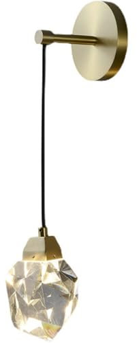 Leomix Moderne Kristall Wandleuchten Schwarz Und Messing Gold Mit Kristallglas Schirm Wandleuchten Wandlampen Für Schlafzimmer, Wohnzimmer, Nachttisch, Korridor