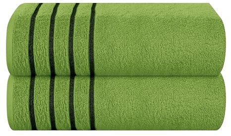 MyOwn Baumwolle 2er-Pack übergroße Badetücher 100 x 150 cm, große Badetücher, Ultra saugfähig, kompakt, schnell trocknendes und leichtes Handtuch — Kiwi Grün