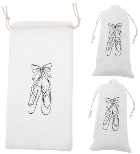 Generico 3 Pz Borsa per Scarpe da Danza Sacchetti in Stoffa con Coulisse