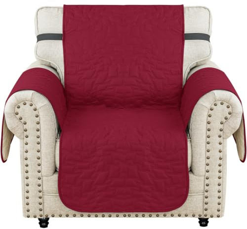 Ystyle Sofföverdrag 1 Sit, Vattentät Sofa Cover, Halkfritt Armstolsöverdrag, Soffa överdrag För Husdjur, Fåtöljöverdrag, Maskintvättbart överdrag Fåtölj, Quiltad Soffskydd, Röd