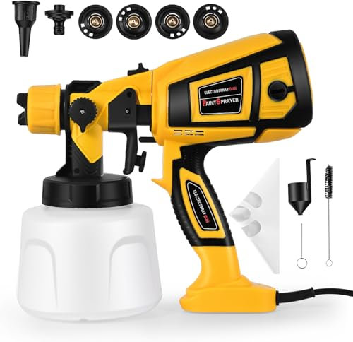 Pulverizador de Pintura, SenDeluz 650W HVLP Pistola de Pintura Eléctrico Gran Capacidad de 1400ml Pulverizador de Pintura Multifuncional con 4 Boquillas & 3 Patrones para Pintura De Pared