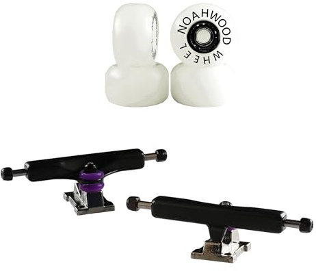 NOAHWOOD Bricolage Pro Fingerboard Truck 35 mm (plaque de base argentée et crochet noir) Camion arche + roue à glace