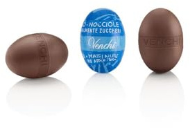 Venchi - Huevos de Chocolate, 1 Kg, Sabor Chocolate con Leche Rellenos de Crema de Gianduia Oscura con Avellana Piamonte, SIN Azúcares Añadidos, Sin Gluten, Colección Pascua, Idea de Regalo