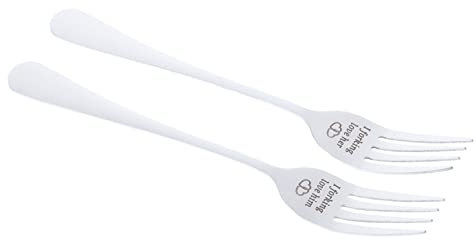 Cabilock 2 Pièces Fourchettes Acier Inoxydable Élégantes pour Dîner Fourchettes de Saint Valentin pour Desserts Fruits et Viandes