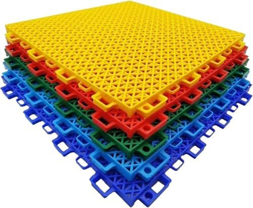 BCJMKDX Dalles pour Sports de Plein air, Tapis de Sol modulaires emboîtables for extérieur, Dalles Terrain Sport à Monter soi-même, Une Solution esthétique(Green)