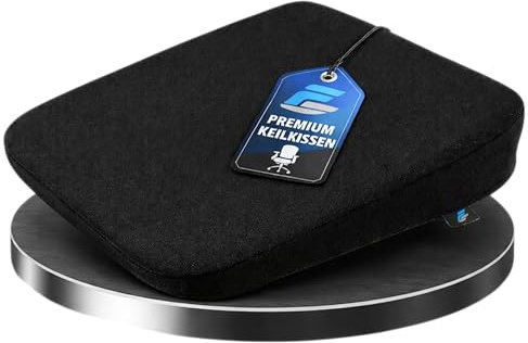 FS Cojín ergonómico de cuña premium para silla de oficina y coche, cojín ortopédico en cuña contra el dolor de espalda, elevador de asiento para adultos, comodidad para oficina y oficina en casa