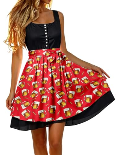 Dirndl förkläde dirndlförkläde individuellt med rosett smutsavvisande Dirndlförkläden kostymförkläde med knytband Dirndl förkläden kvinnor för bayersk oktoberfest outfit