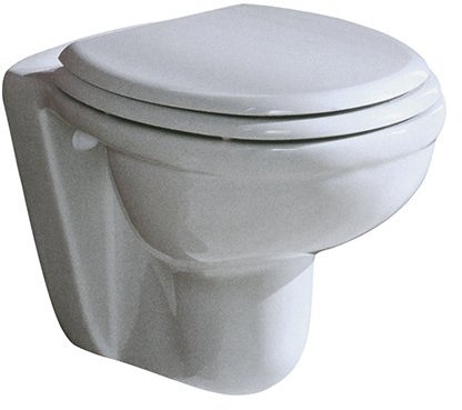 Sanitari bagno vaso water sospeso, coprivaso, Karla Rak, con di staffe di fissaggio