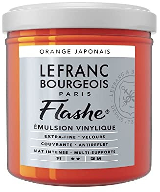 Lefranc Bourgeois Acrylic Vinyl Emulsion, Japanese Orange, 125ml Tube-Vinylfarbe