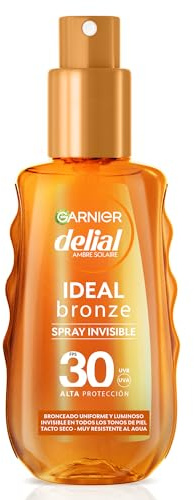 Garnier Delial Clear Protect Bronceado Sublime, Spray Protector Solar Corporal Transparente con SPF30-150 ml