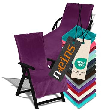 npluseins Auflage für Gartenmöbel - Schonbezug mit Kapuze - Flausch 1521.2199, Gartenstuhl ca. 60 x 130 cm, Beere