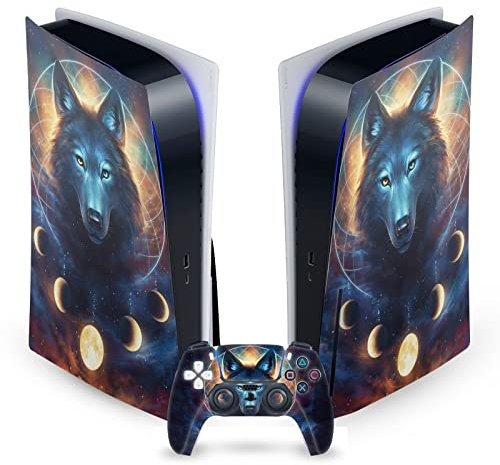 Head Case Designs Officially Licensed Jonas JoJoesArt Jödicke Dreamcatcher Wolf Art Mix Vinyl Faceplate Gaming Skin Decal Compatible With Sony PlayStation 5 PS5 Disc Console & DualSense Controller