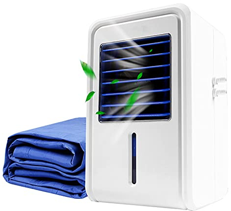 Colchones Refrigerados por Agua con Aire Acondicionado, El Ventilador De La Cama para Refrescar El Sueño En Verano, Topper De Enfriamiento Evaporativo para Colchón (Color : Single)
