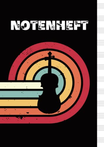Kleines Geschenk für Musiker: Musik Notenheft A4 12 Systeme pro Seite die Geschenkidee für Musikliebhaber zum Aufschreiben von Noten in das leere Notenbuch Bratsche die Kleinigkeit für Musikerin
