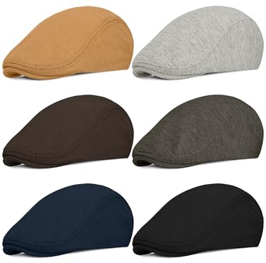 KUTTOR 6 Pieces Men's Newsboy Caps Gatsby Cabbie Driving Hunting Cap Newsboy Flat Cap Irish Hats Ivy Hat