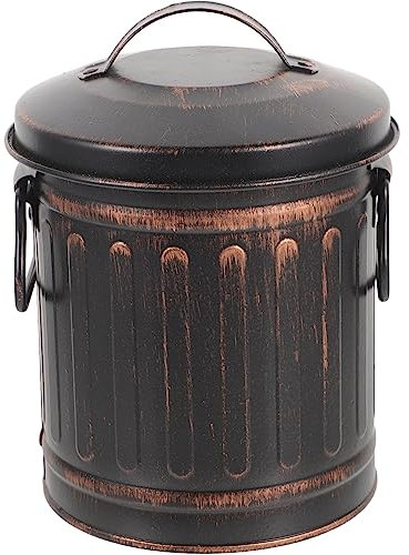 DOITOOL Cubo De Cenizas Con Tapa Chimenea Vintage Cubo De Metal Cubo De Carbón Cubo De Cenizas Cubo De Carbón Tanque De Almacenamiento Contenedor Para Pozos De Fuego Estufa De Leña