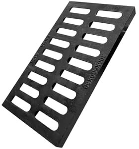 NATOTELA Cast Iron Storm Drain Grate-L500mmxW300mmxH30mm Metal Sewer Drainage Cover Grid Heavy Duty Channel Grate Solid Outdoor Draining Rainwater For Roadside Driveways Car Parks Street Ditch Gully