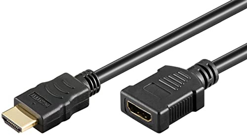 goobay 61313 HDMI High-Speed-Verlängerungskabel mit Ethernet (4K @60Hz), HDMI-Kabel Stecker auf Buchse, HDMI UHD Extender für PS5/Xbox/Laptop/Monitor etc. / 5 Meter
