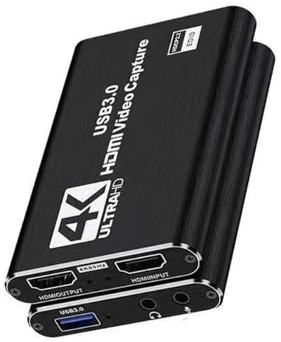 Capturadora Video. Capturadora HDMI. 4K Loop-out 1080P 60FPS/2K 30FPS. USB 3.0 de Alta Velocidad. Capturadora Switch/PS5/cámara/PC/OBS. De hdmi a USB 3.0. ALBURANⓇ