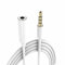 TECHZOCO Cable alargador Jack 3.5 mm con microfono 4 Pines, Alargador Auriculares 3.5mm, Cable audio Macho a Hembra, Compatible con Compatible con PS5/PS4, Cascos, Altavoz, PC, Móvil, Blanco, 1 Metro