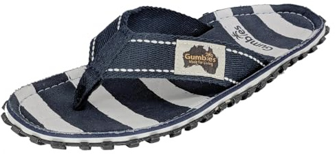 Gumbies Originals Bleu - Tongs en matériaux recyclés - semelle robuste en pneus de voiture recyclés, semelle intérieure douce en toile de coton, pont de coton confortable, 42 EU