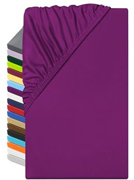 npluseins Microfaser Spannbettlaken – atmungsaktiv und Allergiker geeignet 1519.2192, 140 x 190-200 cm, lila