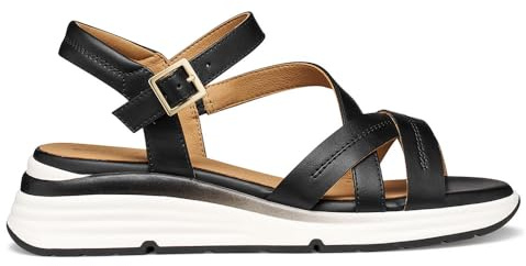 Geox Sandalo da donna D ELOWYNNE A Wedge, nero, 40 EU