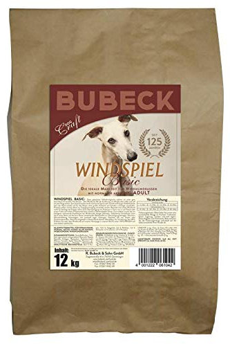 seit 1893 Bubeck Trockenfutter getreidefrei | Vollnahrung für Windhunde | mit Truthahn & Reismehl | gebackenes Hundetrockenfutter