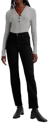 Levi's Damen 314 Shaping Straight Jeans, Black and Black, 32W / 30L